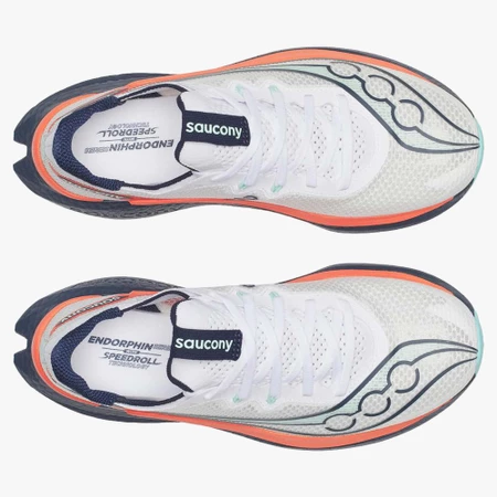 Saucony Endorphin PRO 5 in White/Navy