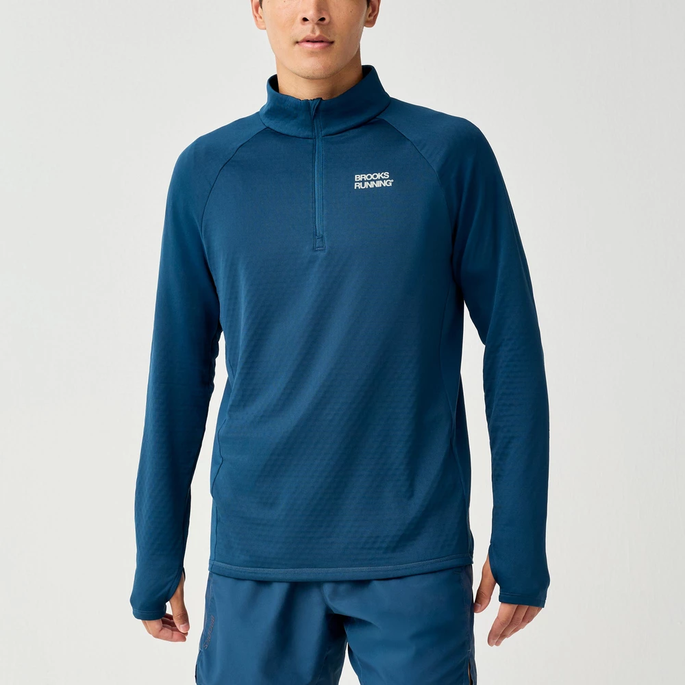Brooks Thermal Reflective 1/2 Zip in Indigo