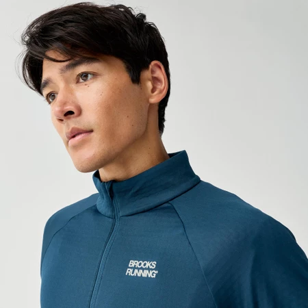 Brooks Thermal Reflective 1/2 Zip in Indigo