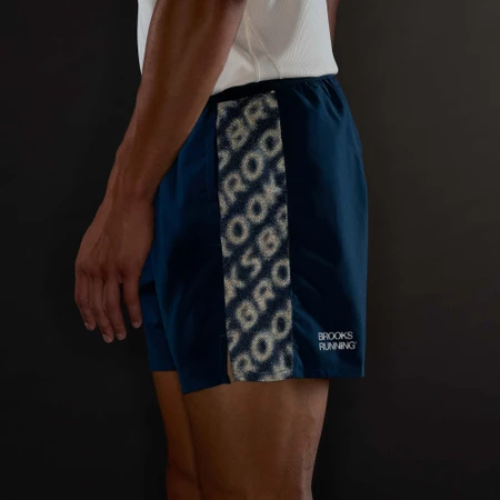 Brooks Dash Reflective Shorts in Indigo
