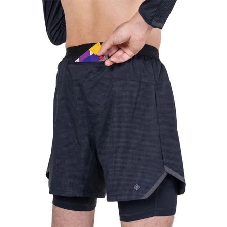 Ronhill Tech Reflect Lux 5" 2-in1 Shorts in Black/Reflect