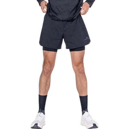 Ronhill Tech Reflect Lux 5" 2-in1 Shorts in Black/Reflect