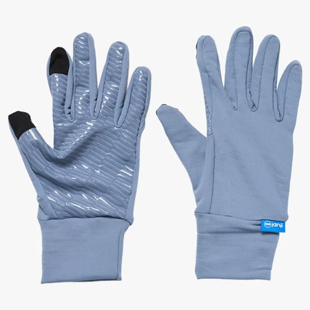 Janji Revo Merino Liner Gloves in Stone Blue