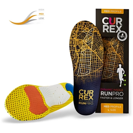 Currex Runpro Medium Arch Insoles in Orange/Black