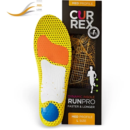 Currex Runpro Medium Arch Insoles in Orange/Black