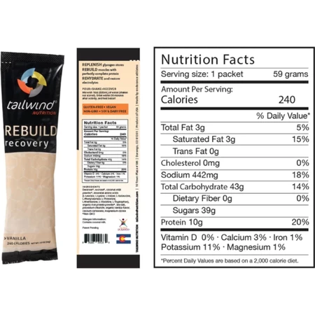 Tailwind Nutrition Rebuild Recovery Sachet in Vanilla
