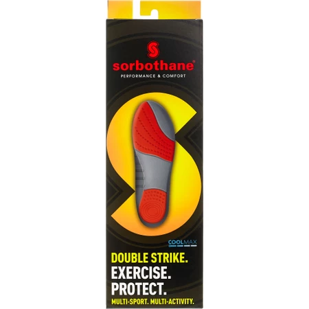 Sorbothane Double Strike Insoles in Grey/Red
