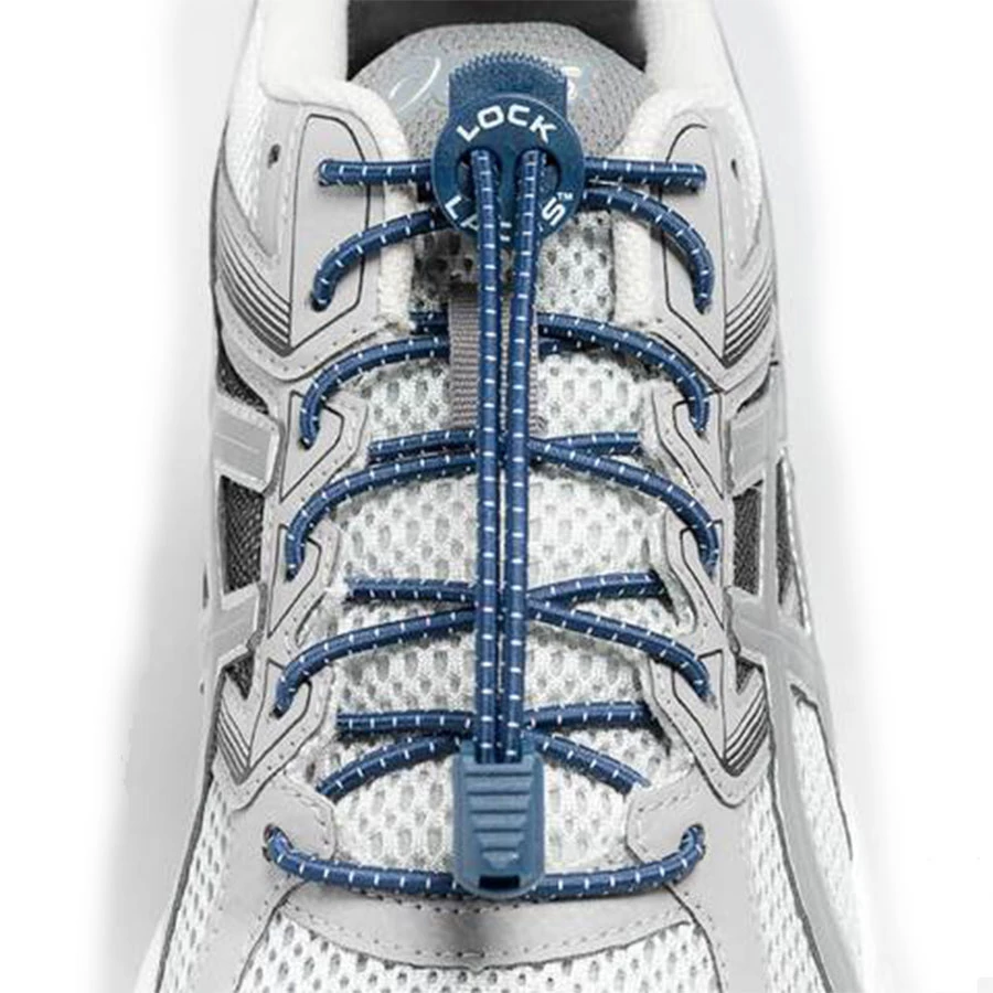 Lock Laces Elasticated Shoelaces in Dark Blue