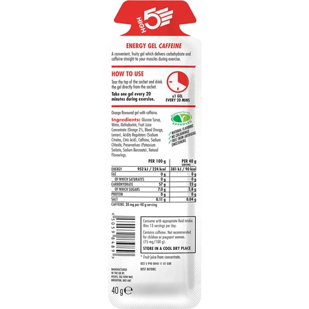 High 5 Energy Gel + Caffeine in Orange