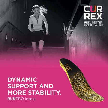 Currex Runpro Medium Arch Insoles in Orange/Black
