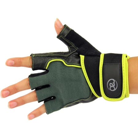 Fitness-Mad Core Fitness & Weight Training Gloves in Black/Lime